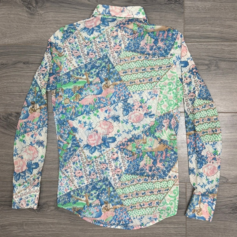 Shirts By Cracker Vtg Patchwork Landscape Print B… - image 8